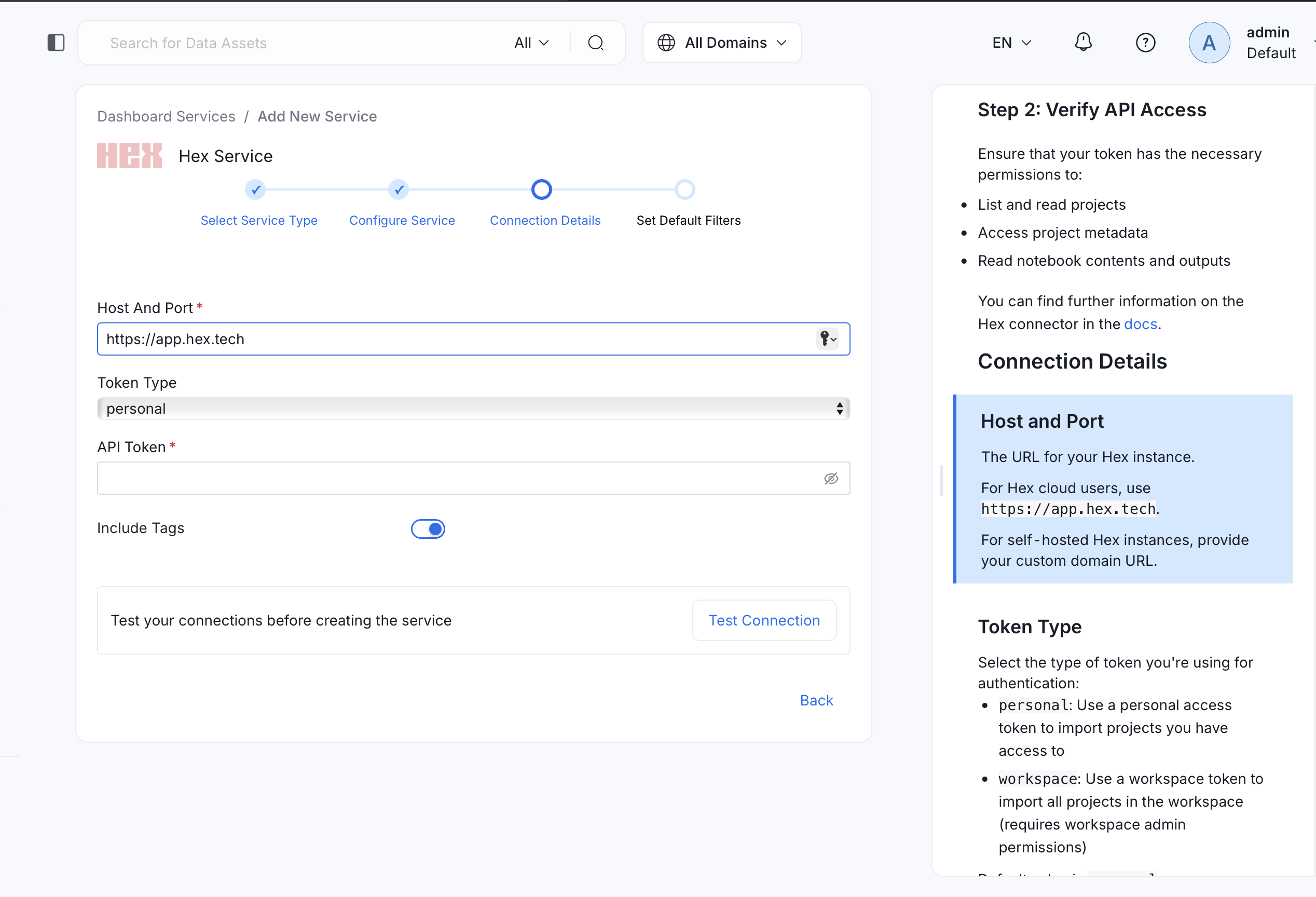 Configure Service connection