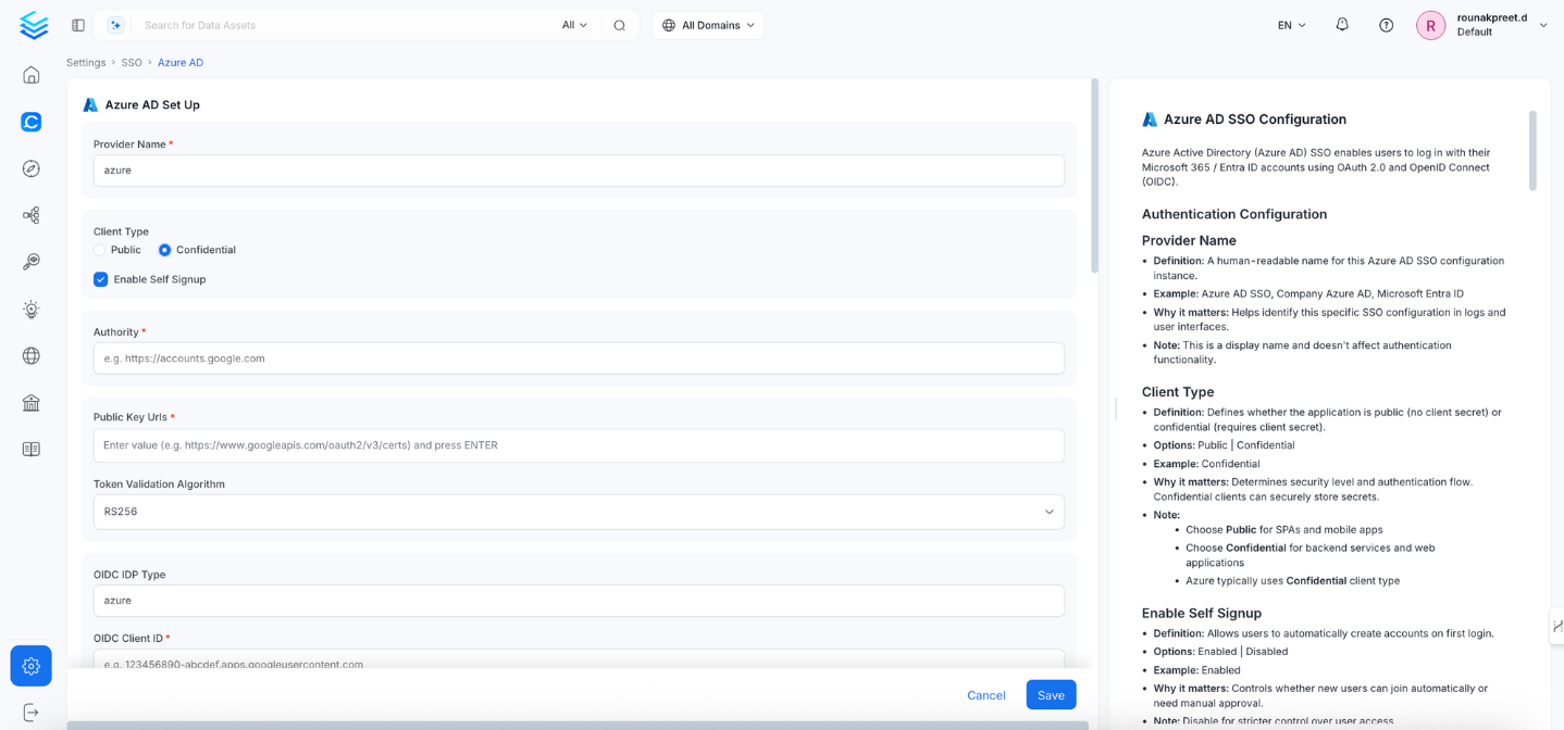 Azure AD SSO Configuration - Confidential Client
