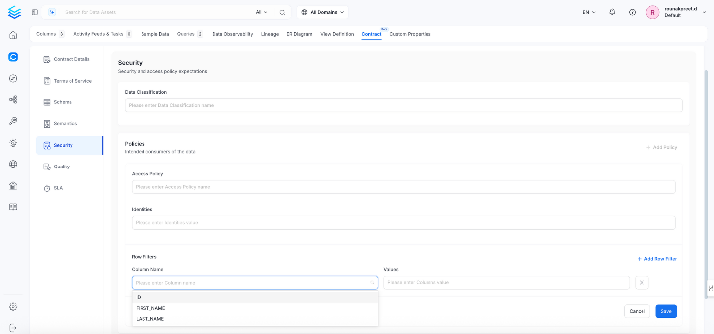 Configuring Security Policies