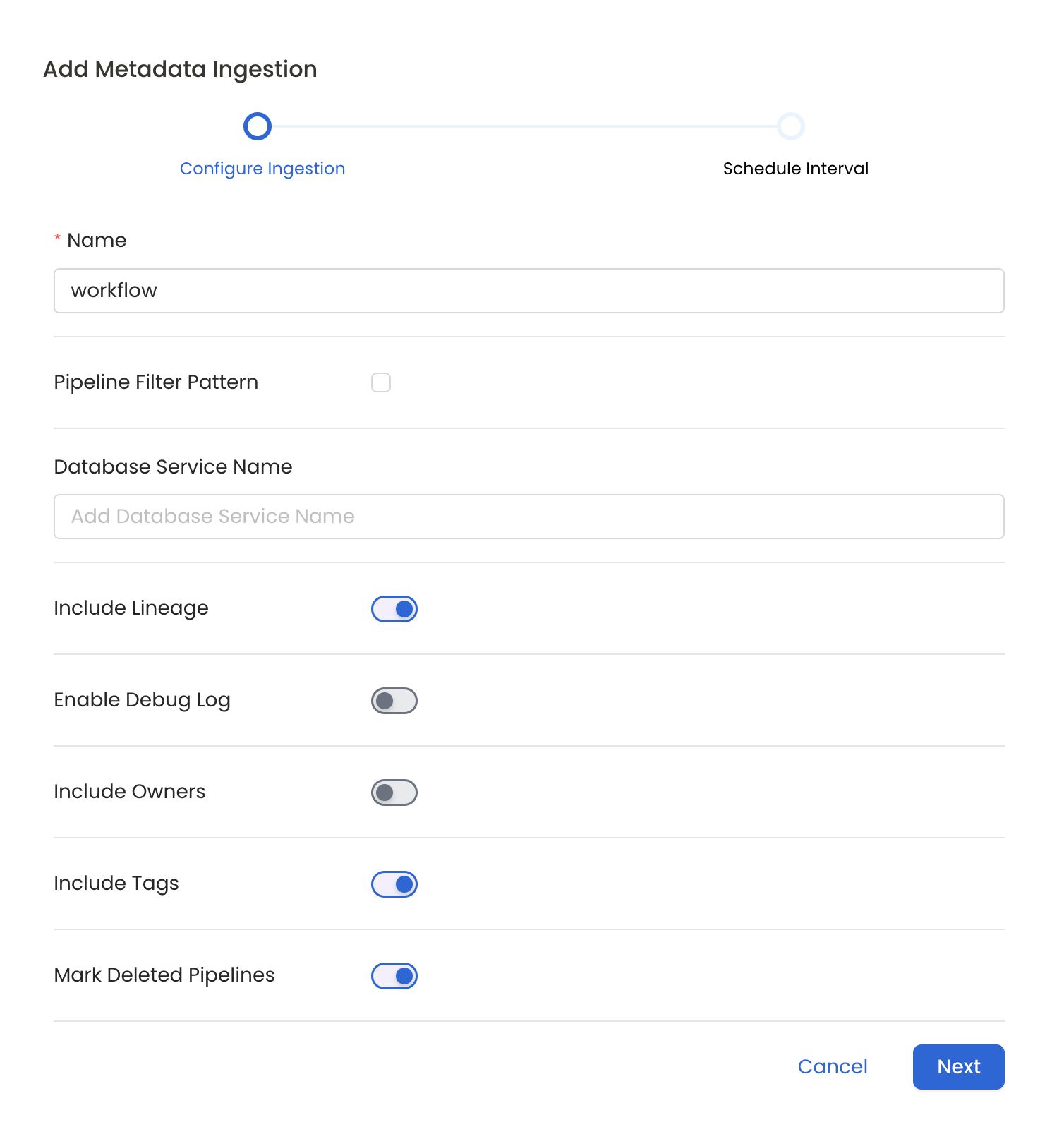 Configure Metadata Ingestion