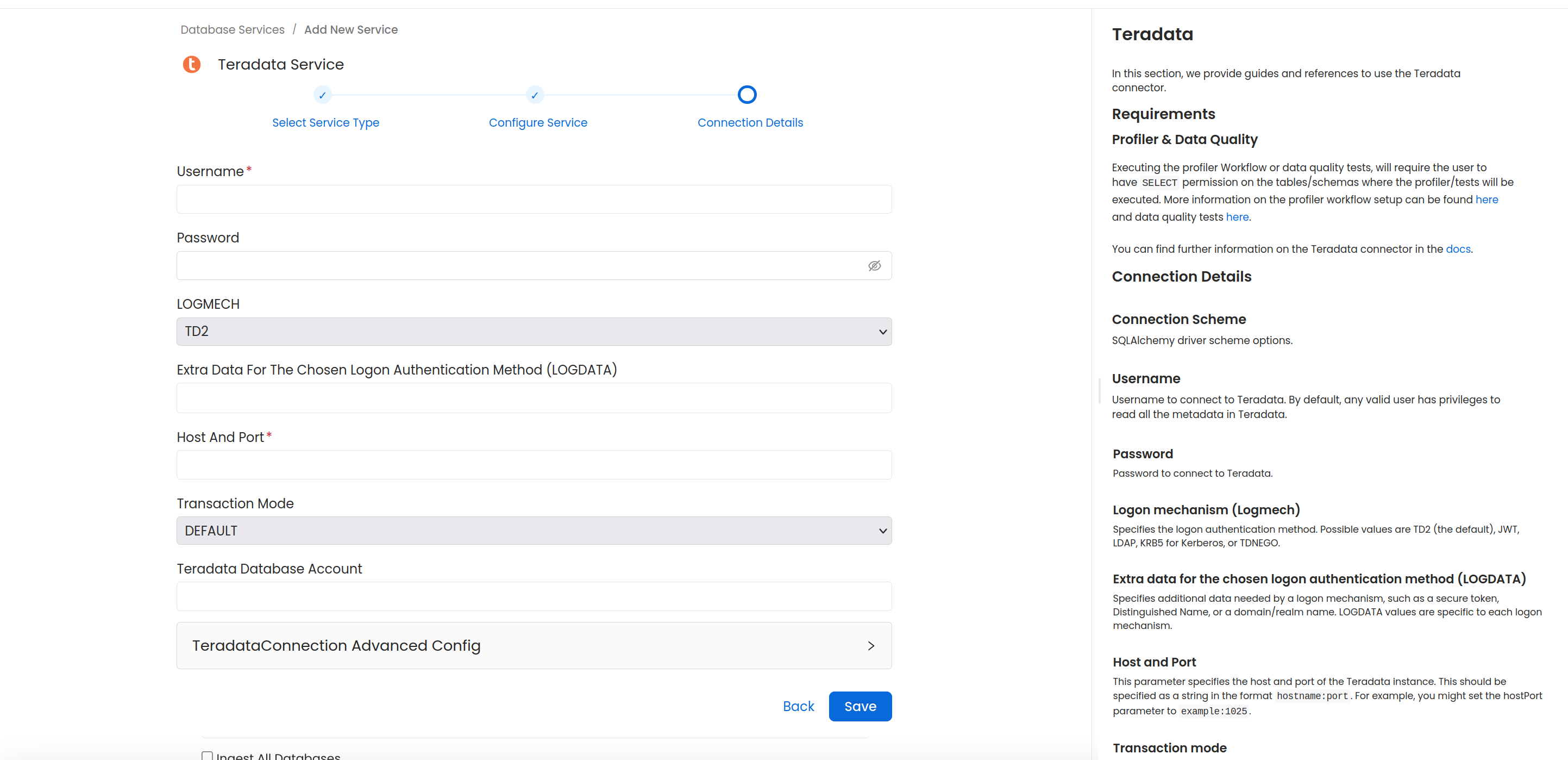 Configure Service connection