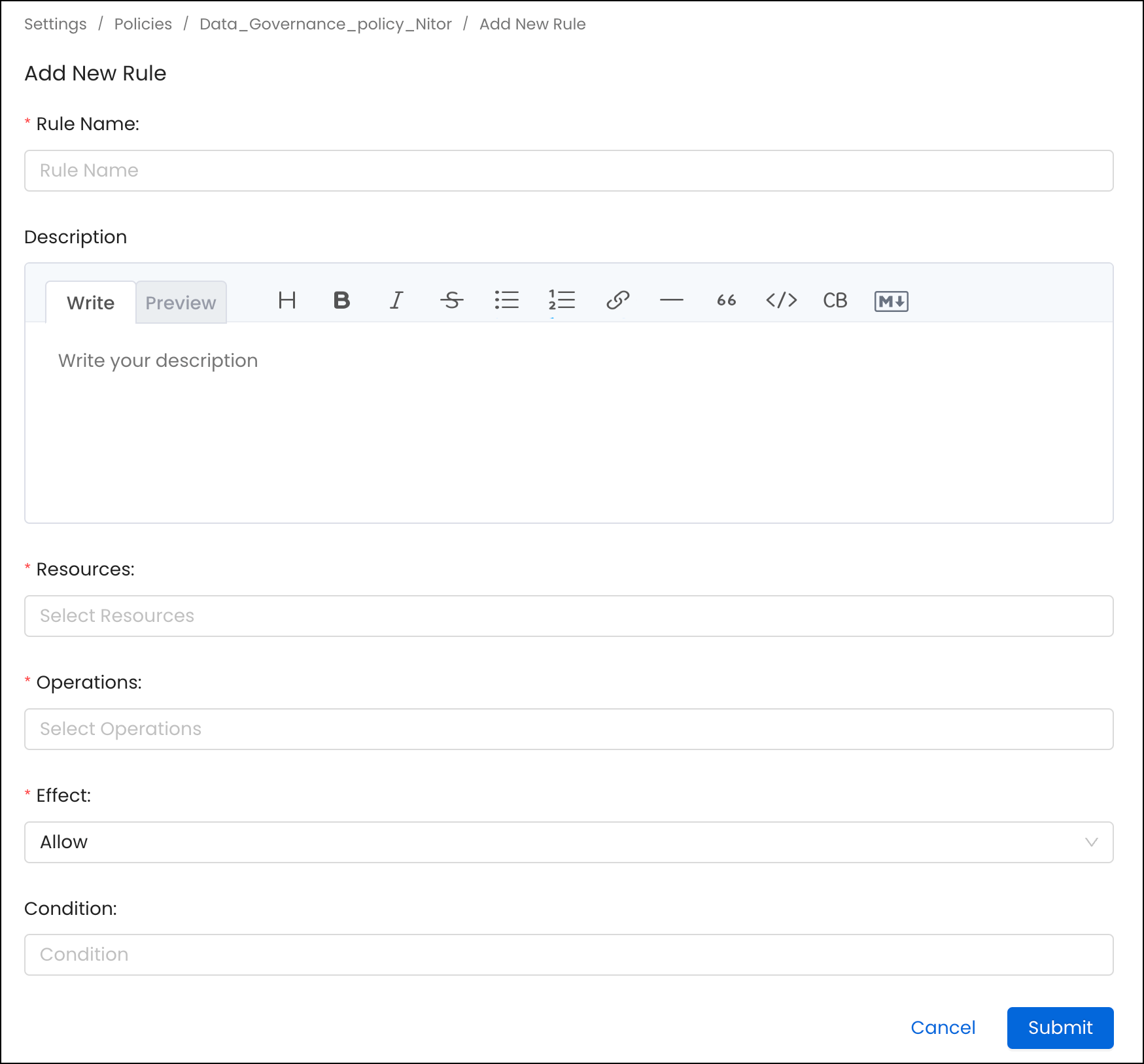 Building Blocks of Authorization: Rules