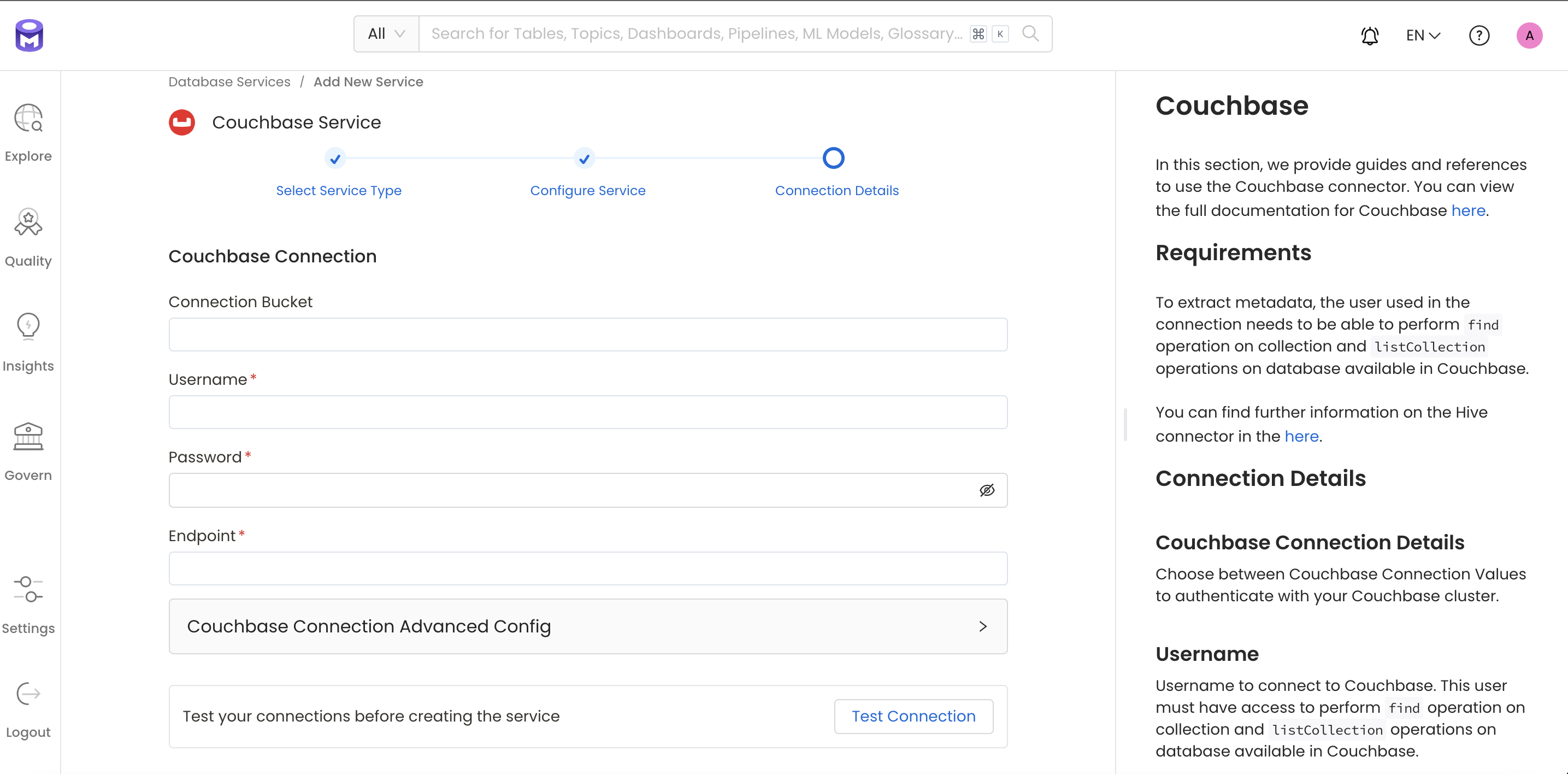 Configure Service connection