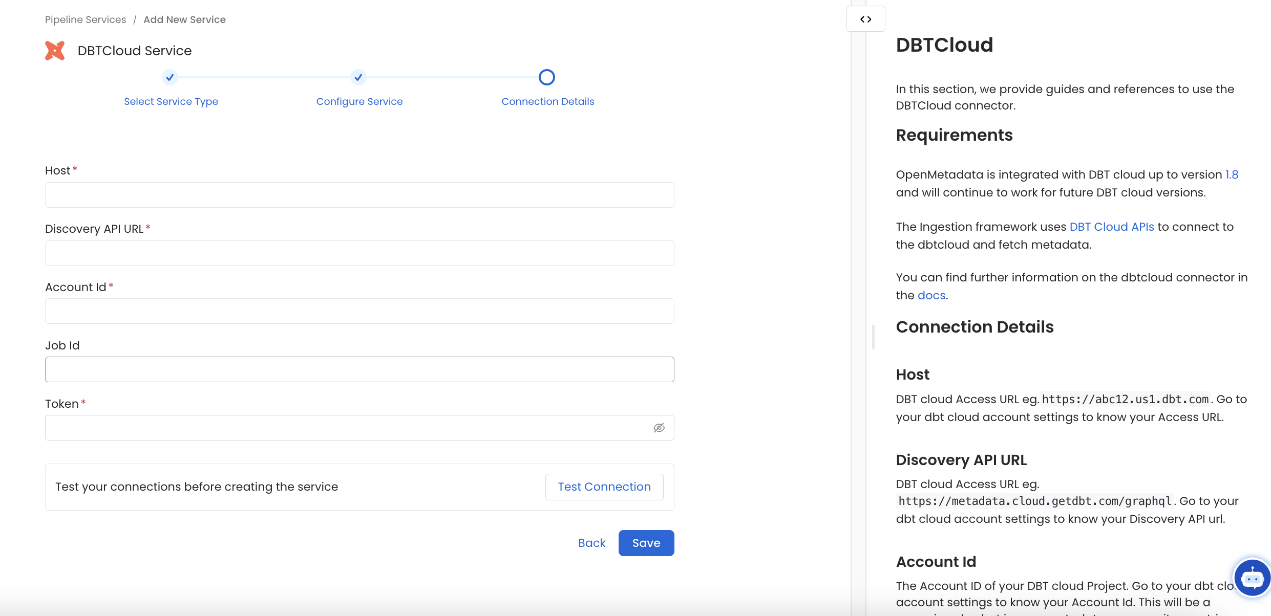 Configure Service connection