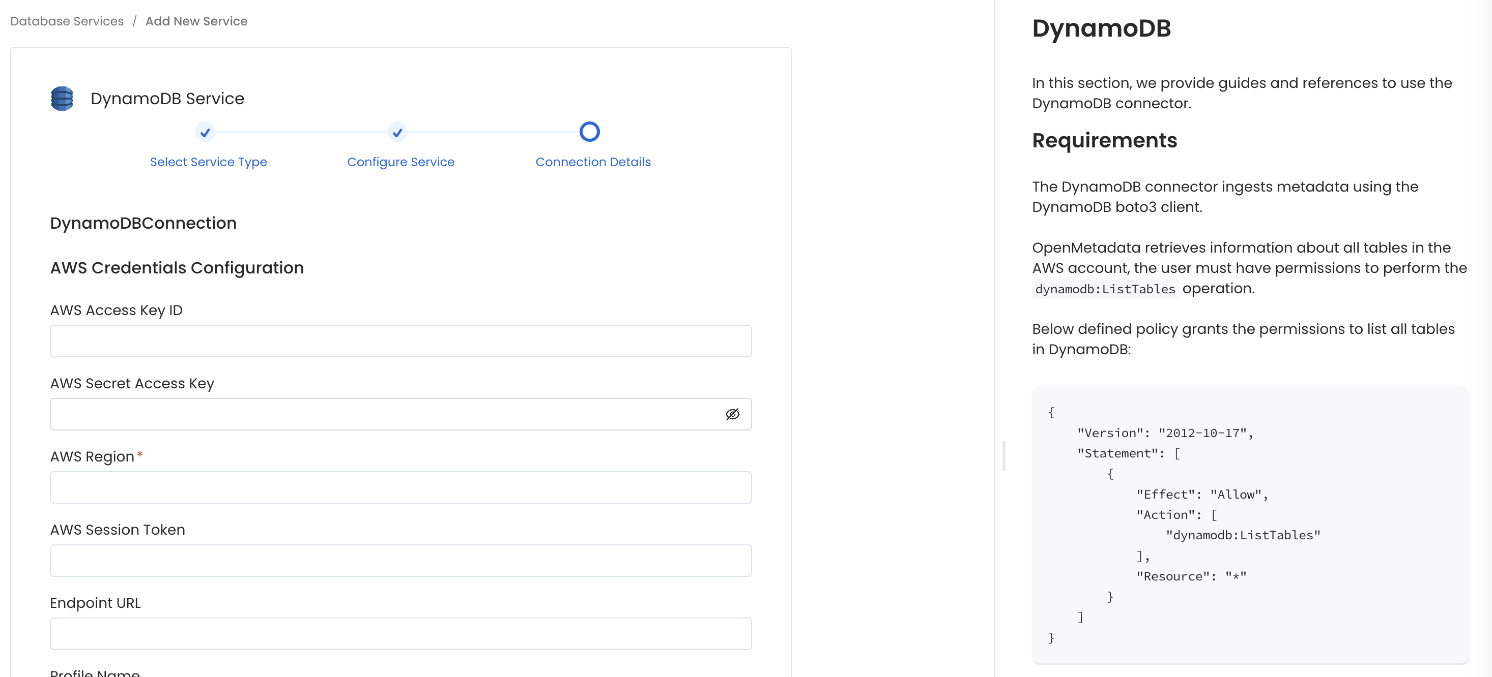 Configure Service connection