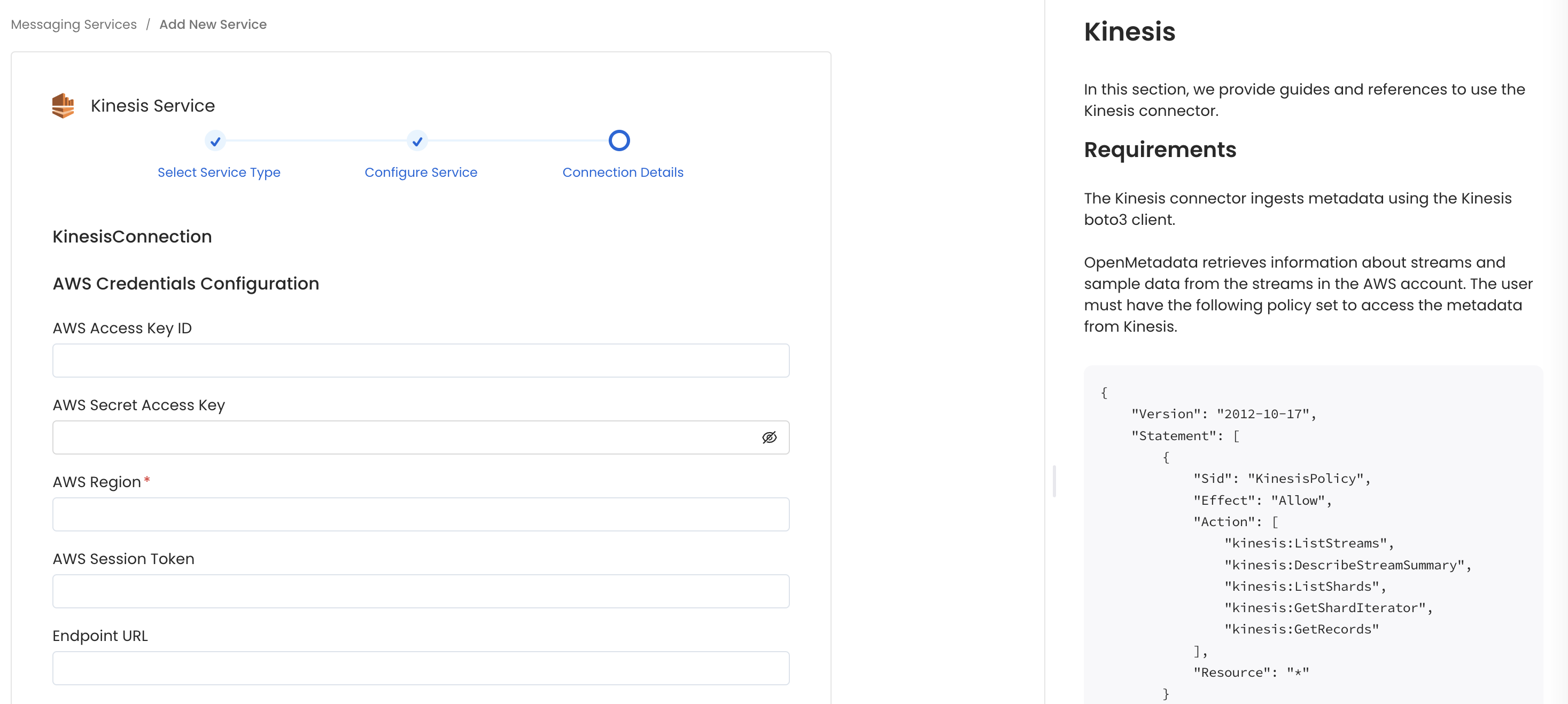 Configure Service connection