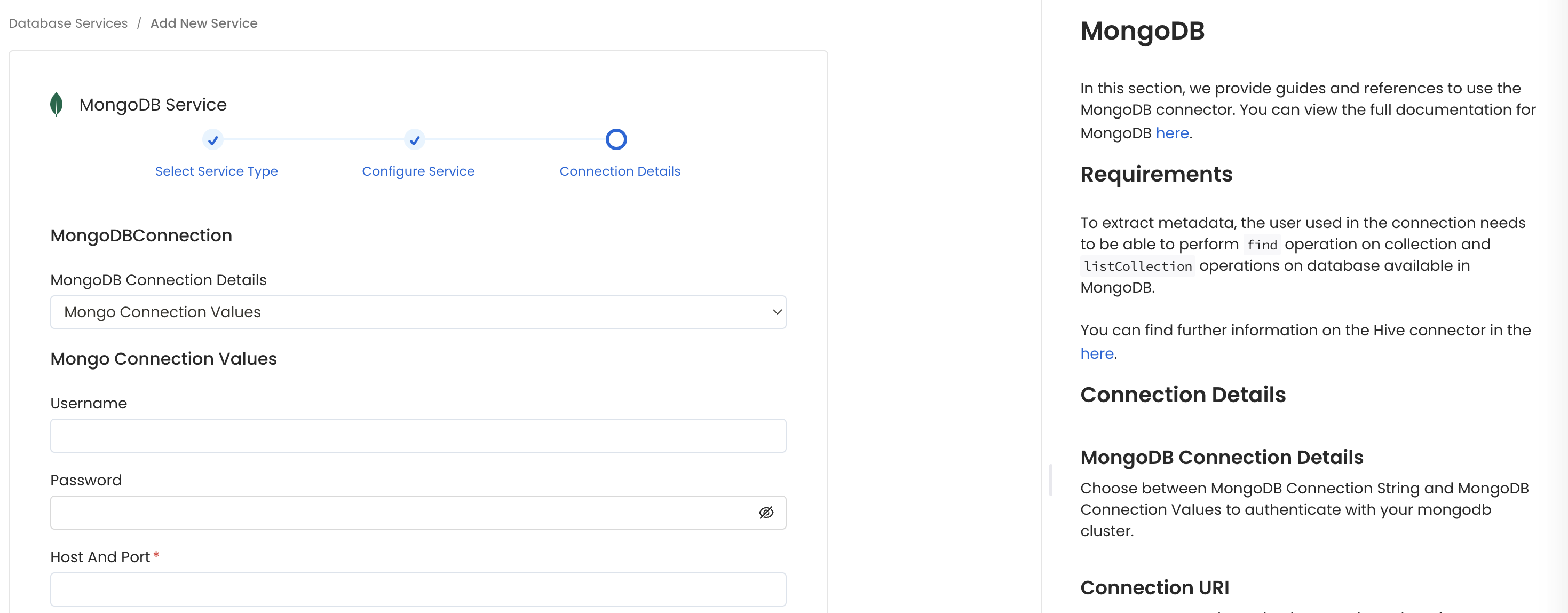 Configure Service connection