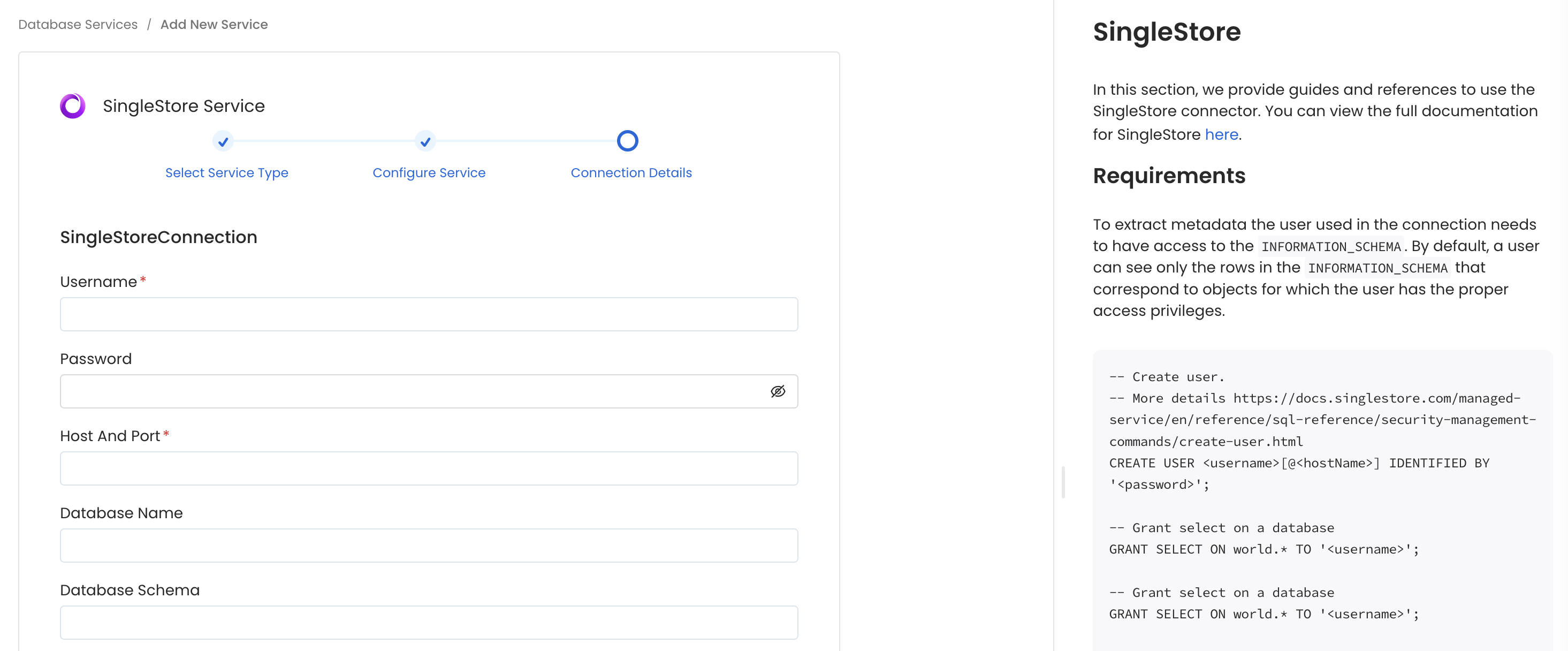 Configure Service connection