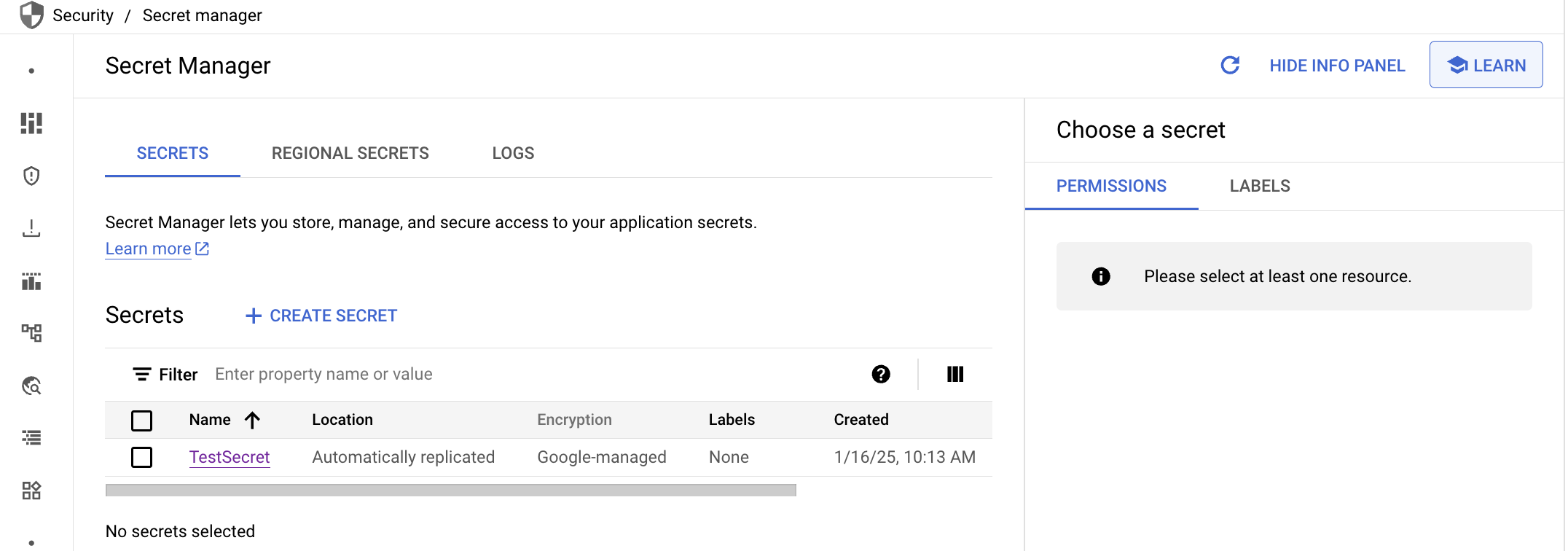 gcp-secret-manager-console