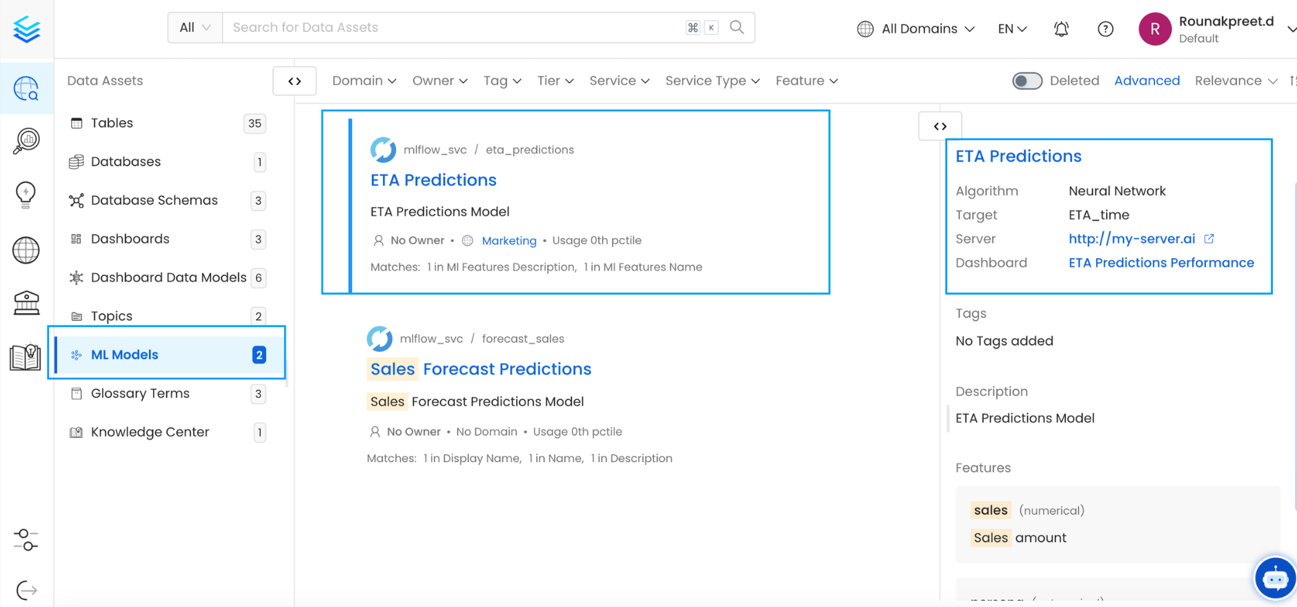 Quick Glance of the ML Model Details